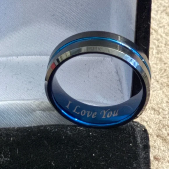 Men’s Engraved “I Love You” Engagement Ring